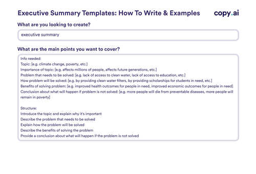 Executive Summary Templates How To Write Examples Executive Summary Templates How To Write Examples