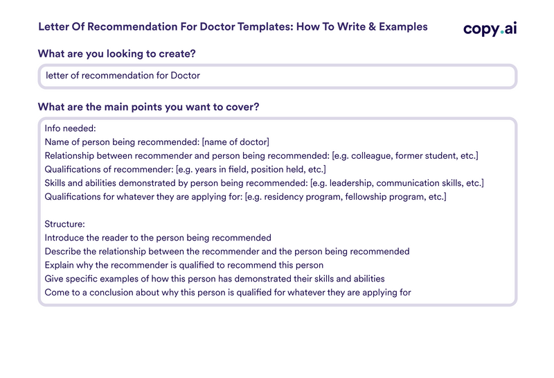 Letter Of For Doctor Templates How To Write & Examples