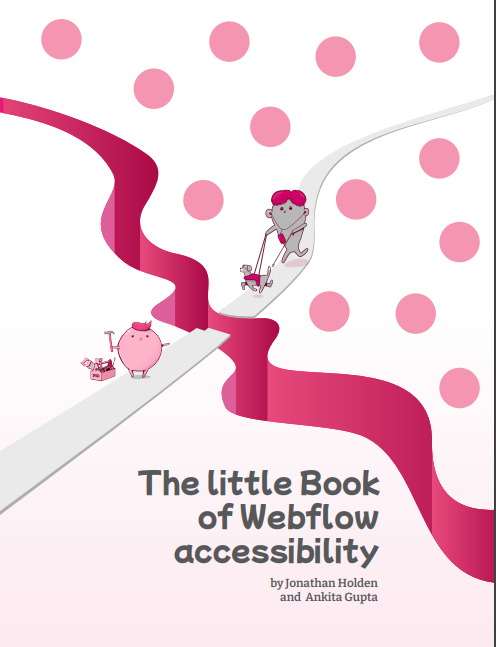 Cover image of a book- the little book of Webflow accessibility