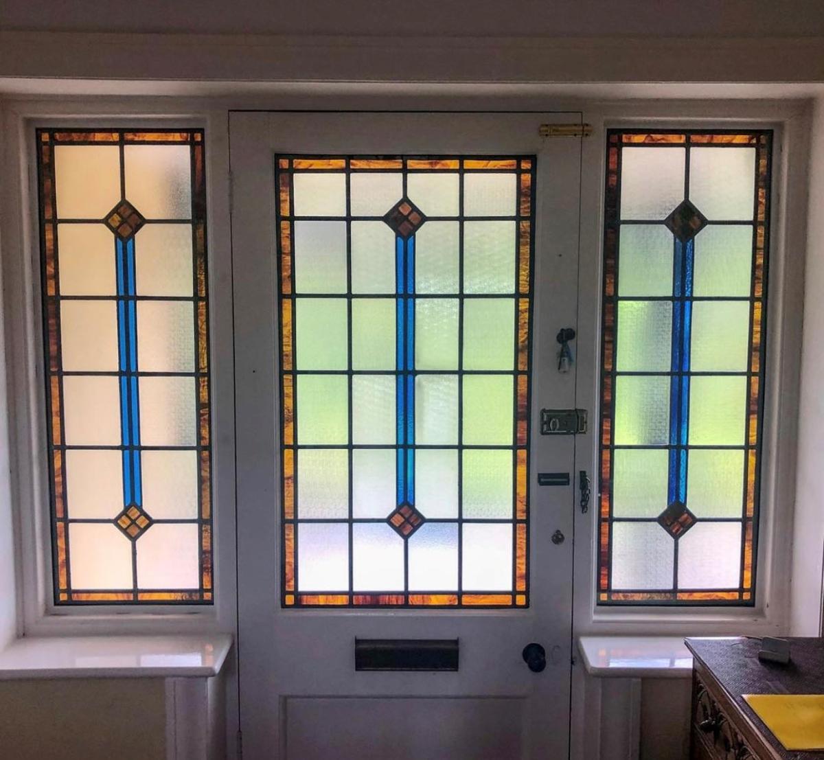 Leaded Stained Glass Door Panels Queens Park Avenue, BournemouthManor House Leaded Light