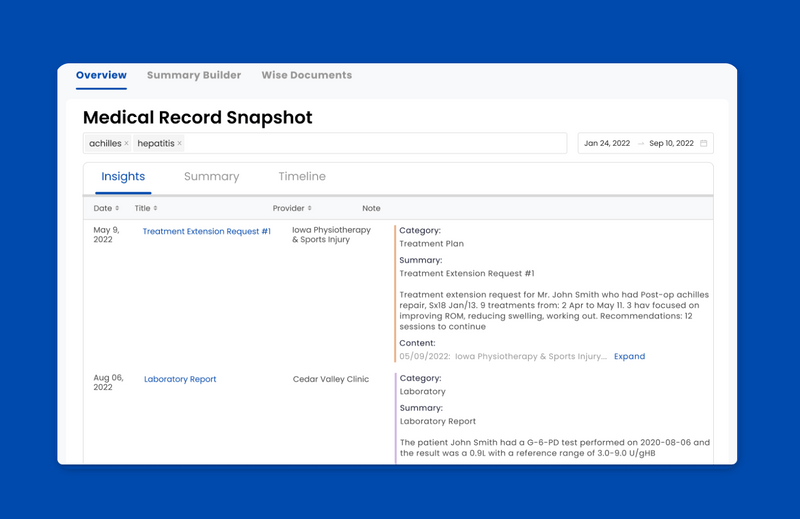 Wisedocs • Blog Wisedocs Launches Medical Record Summary Platform