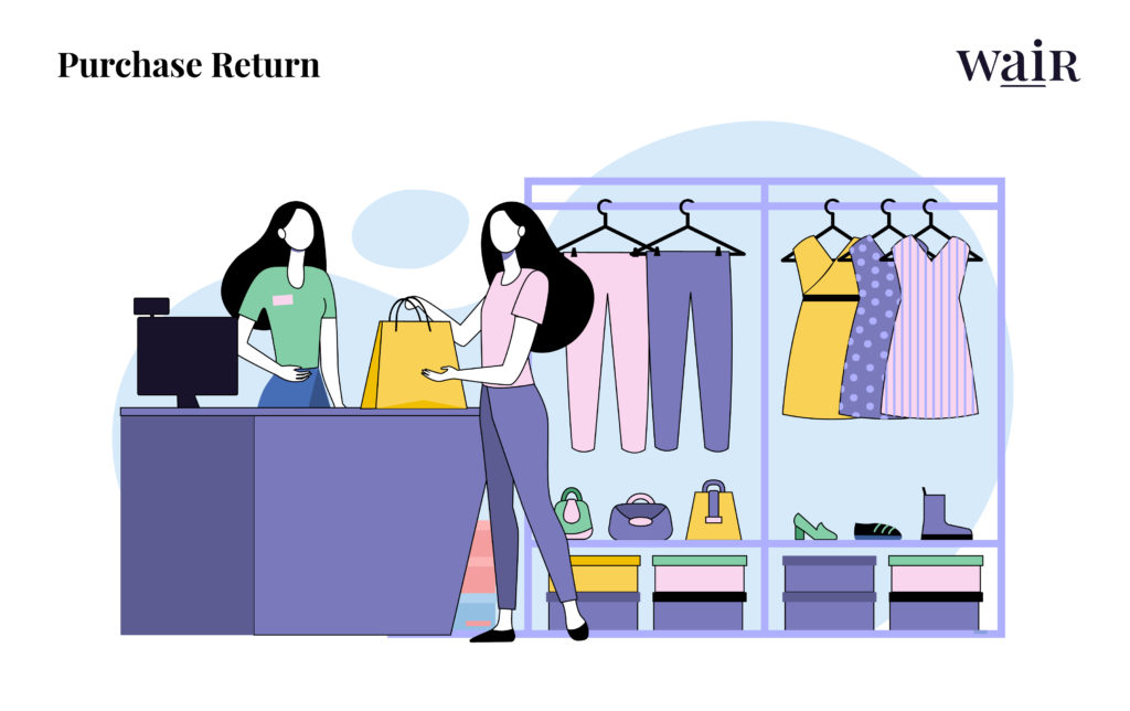 An eCommerce shopper returning clothing during the holiday season. Post-holiday returns