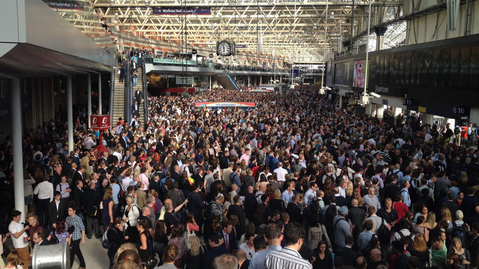 Crowded train station