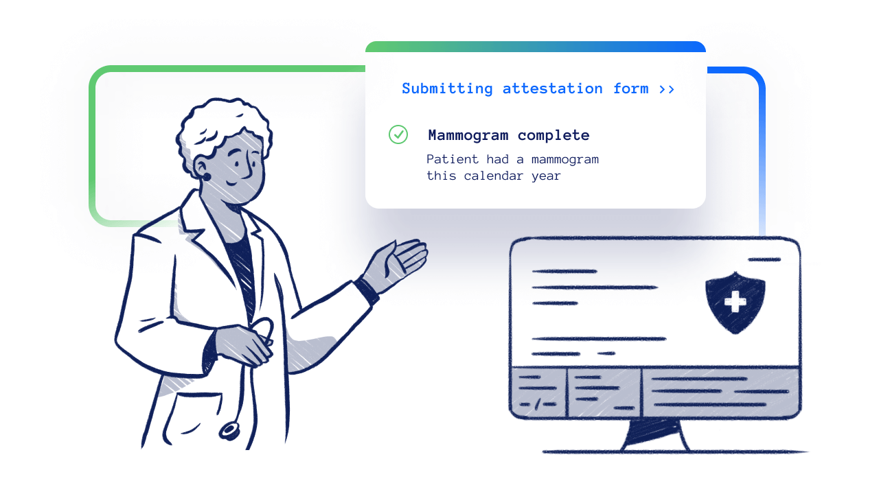 Payer care gap attestation