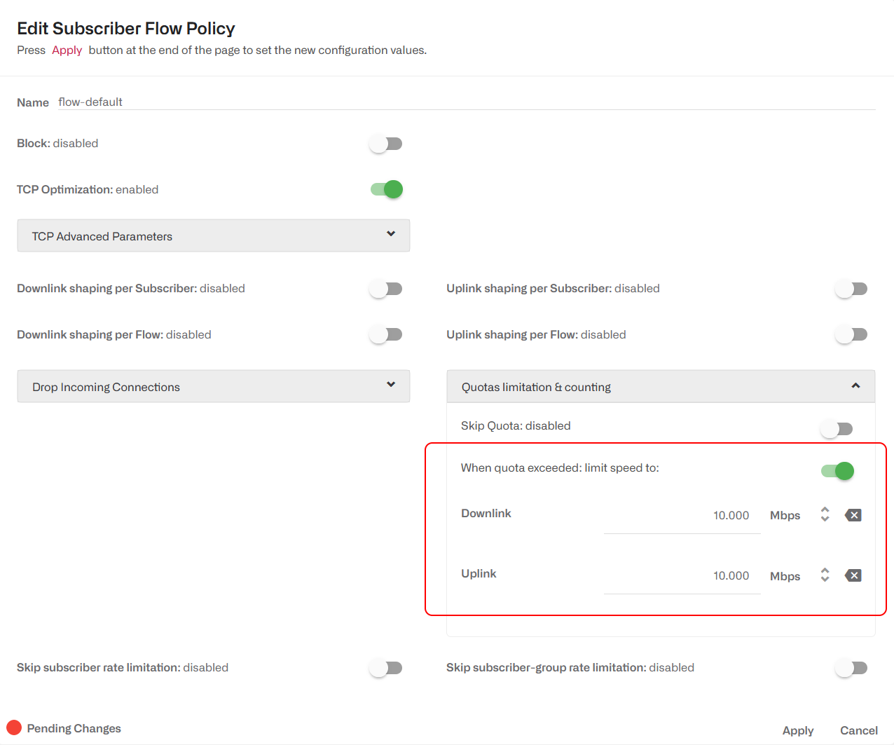 BQN Docs – Subscriber Quotas