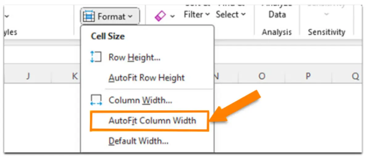 Step 4 : Autofit Column width