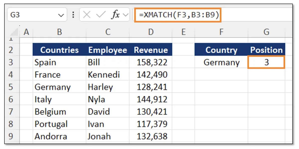 XMATCH Example 1