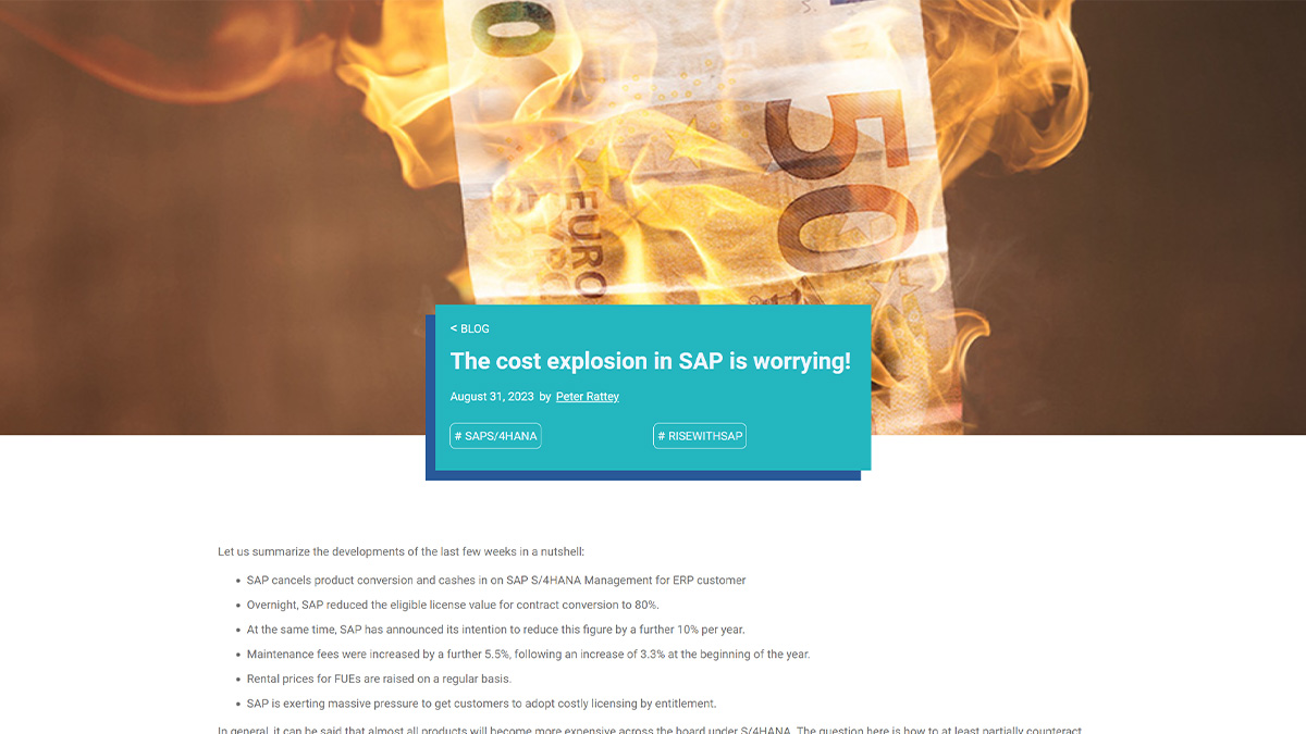 The cost explosion in SAP is worrying!