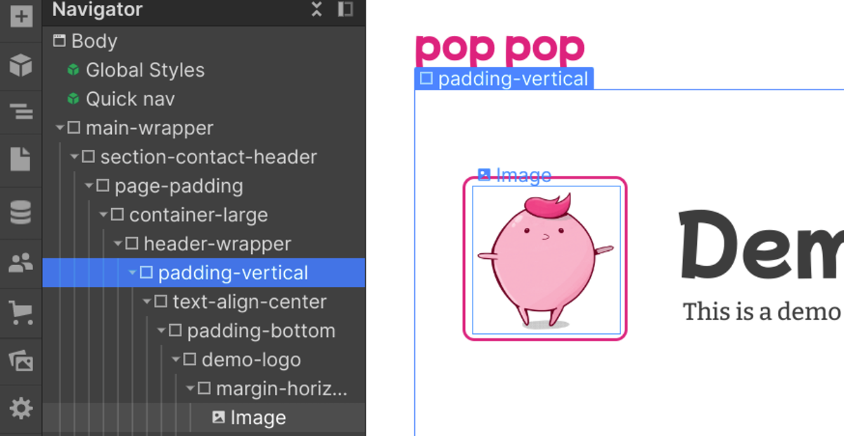 Click on the brand image link in the Nav Bar