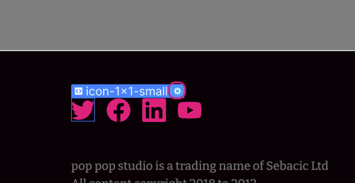 Select icon and Click on Element Settings