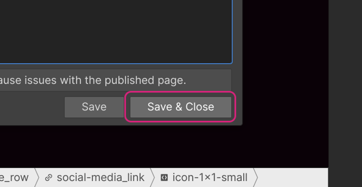 Click on Save & Close