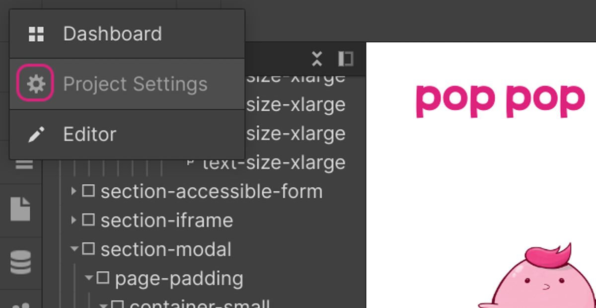 Click on Project Settings