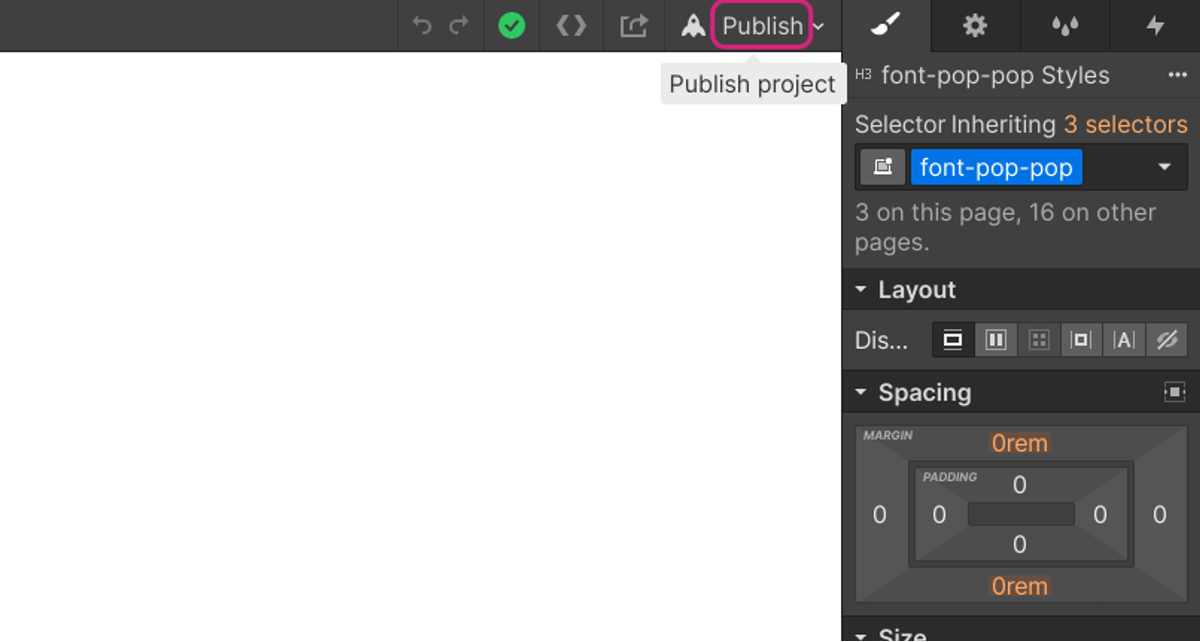 Click on Publish