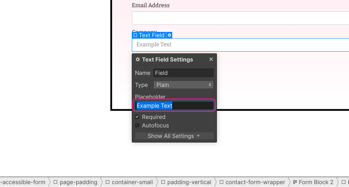 Remove placeholder text for better accessibility