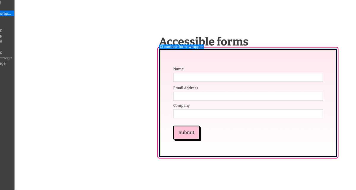 Here is your accessible form
