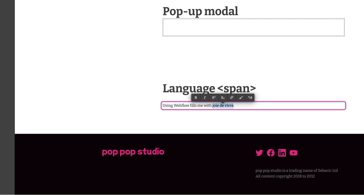 Select the text you want to change the language