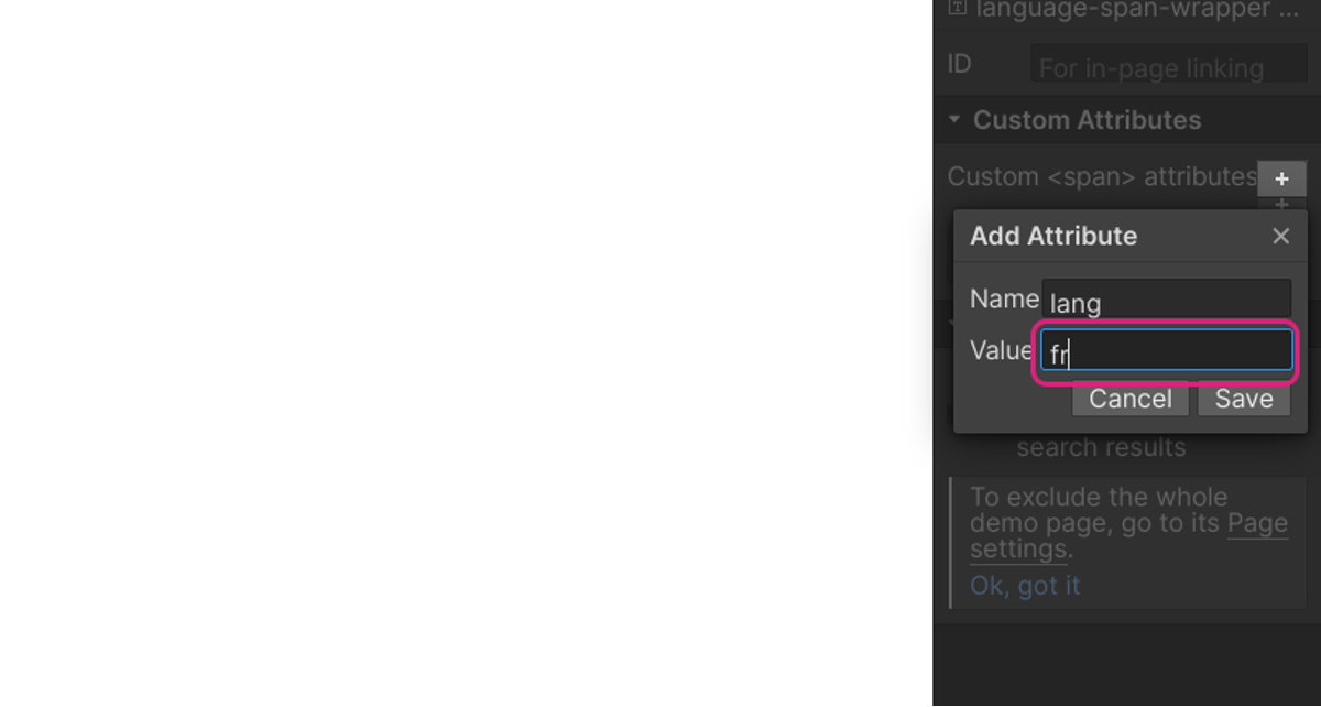 Create Value = language code (ES, FR, RU)