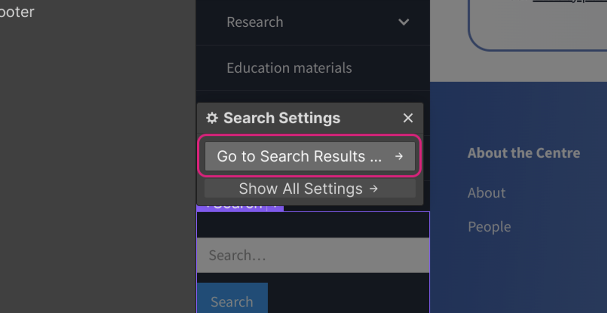Click on Go to Search Results Page
