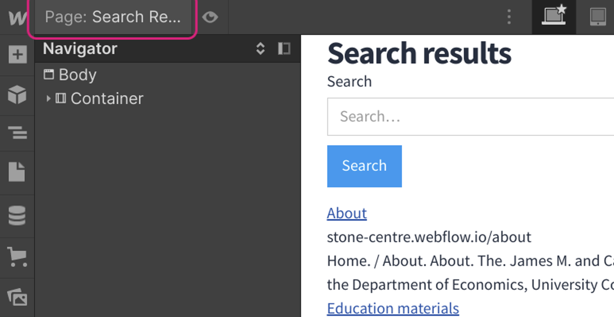 Style the Search results page