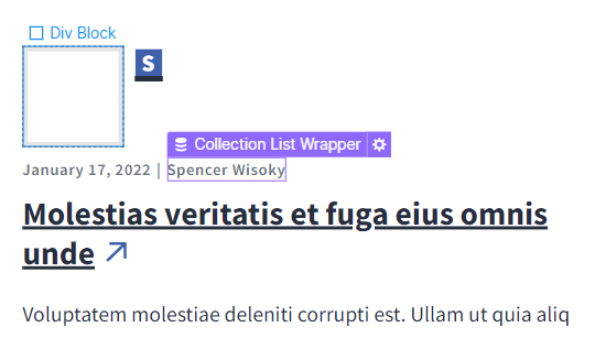 author name highlighted