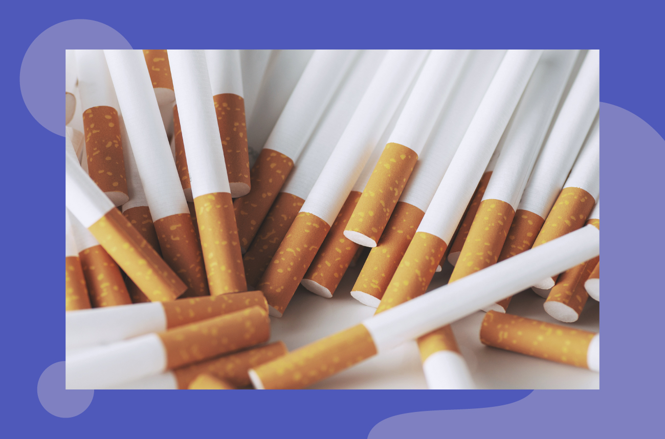 Tens of loose cigarettes outside of pack