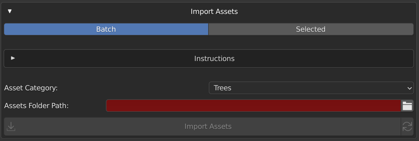 Batch Asset Import Settings