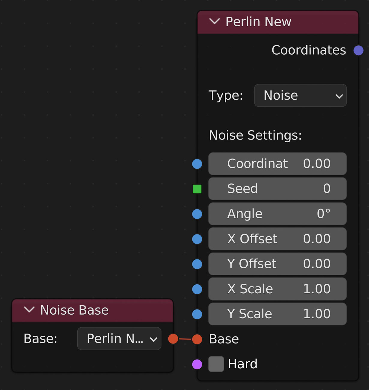 Noise Base connected to a Noise node