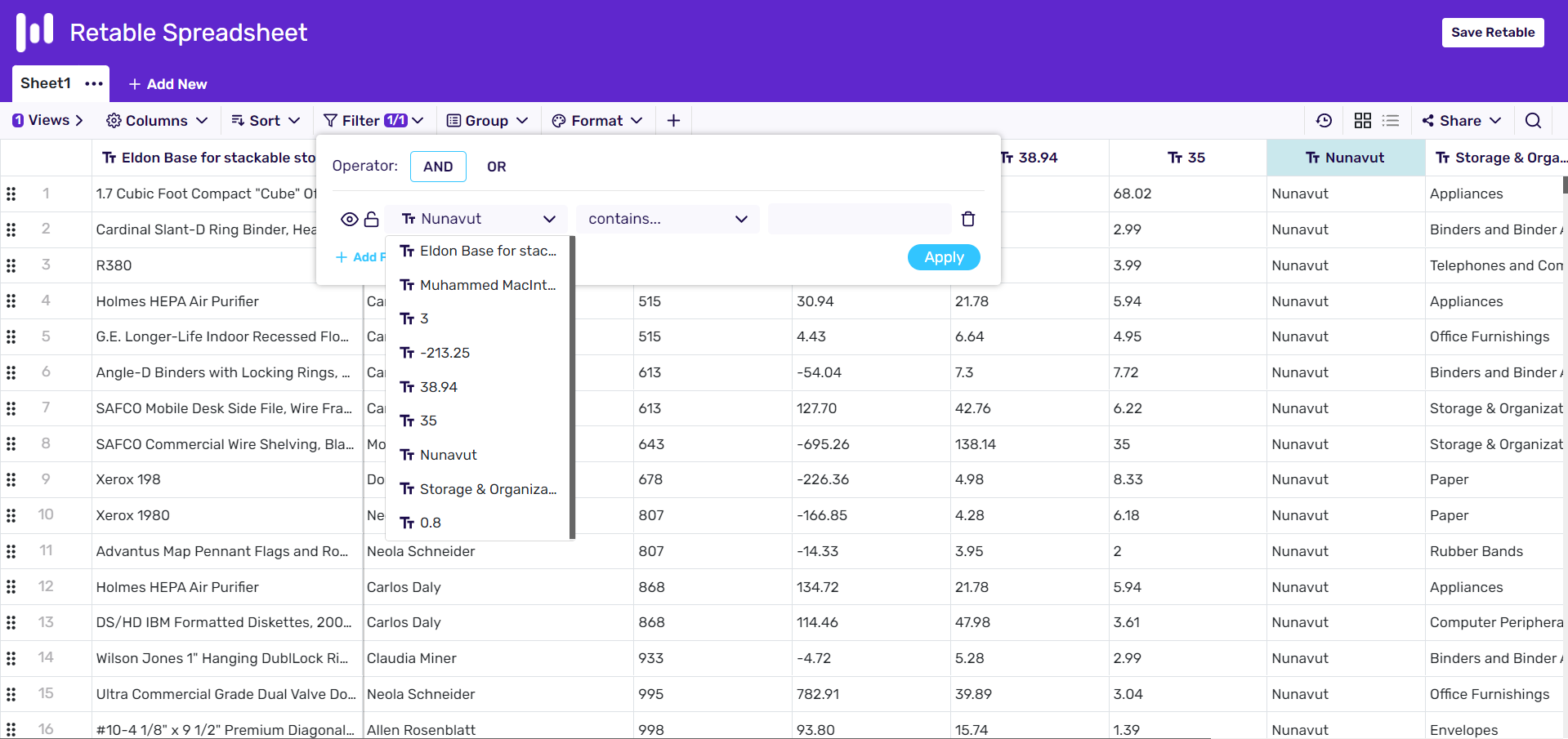 filter csv files