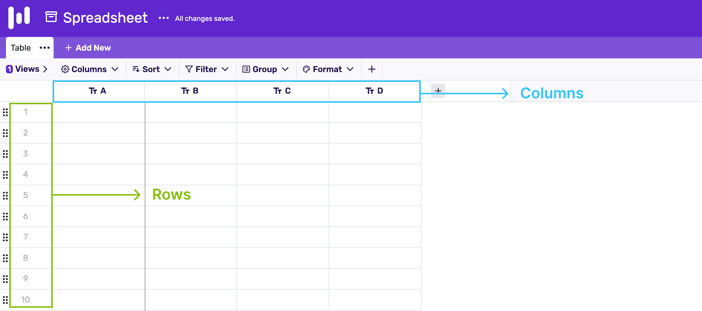 structure of spreadsheets