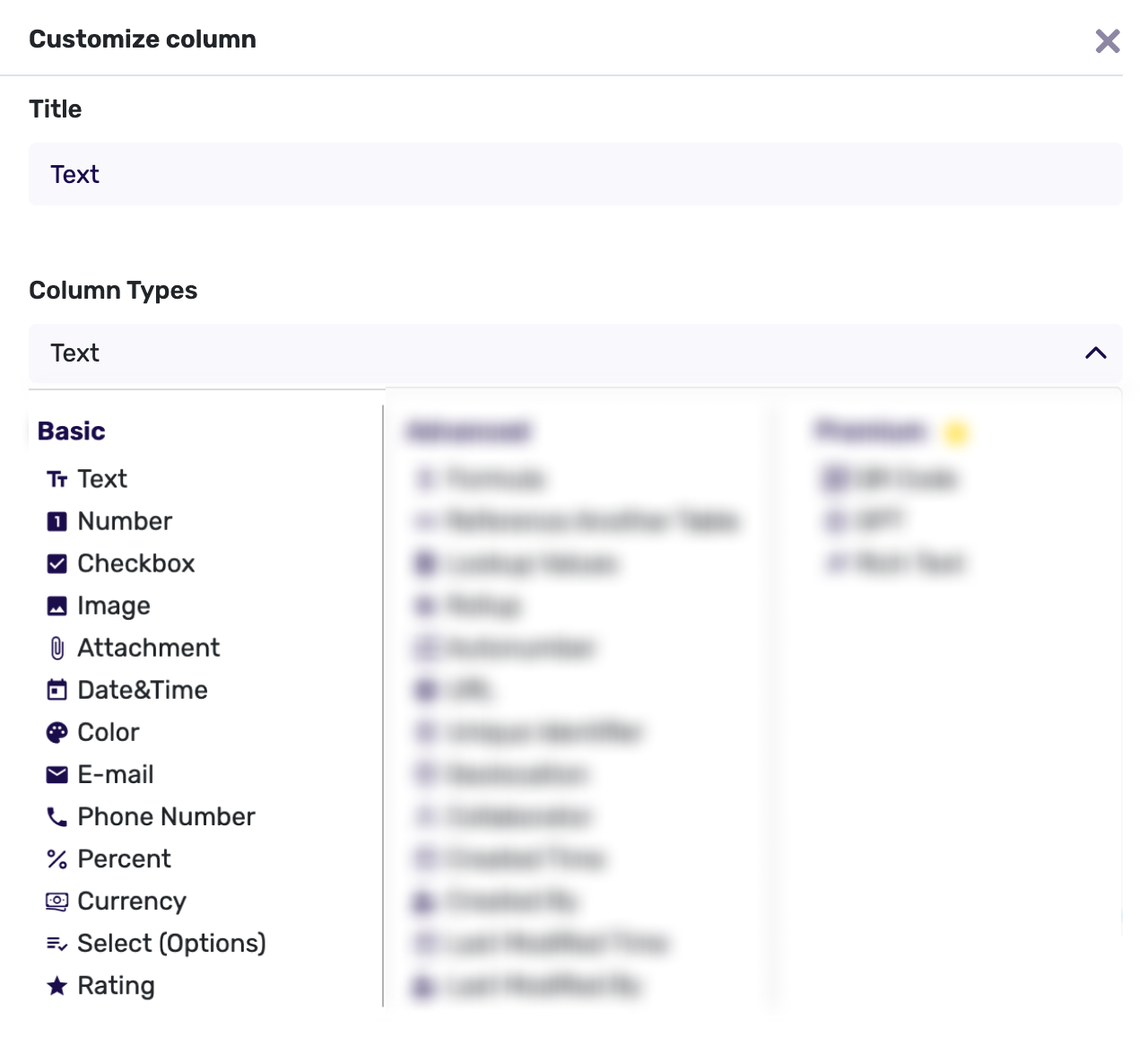 Basic Column Types