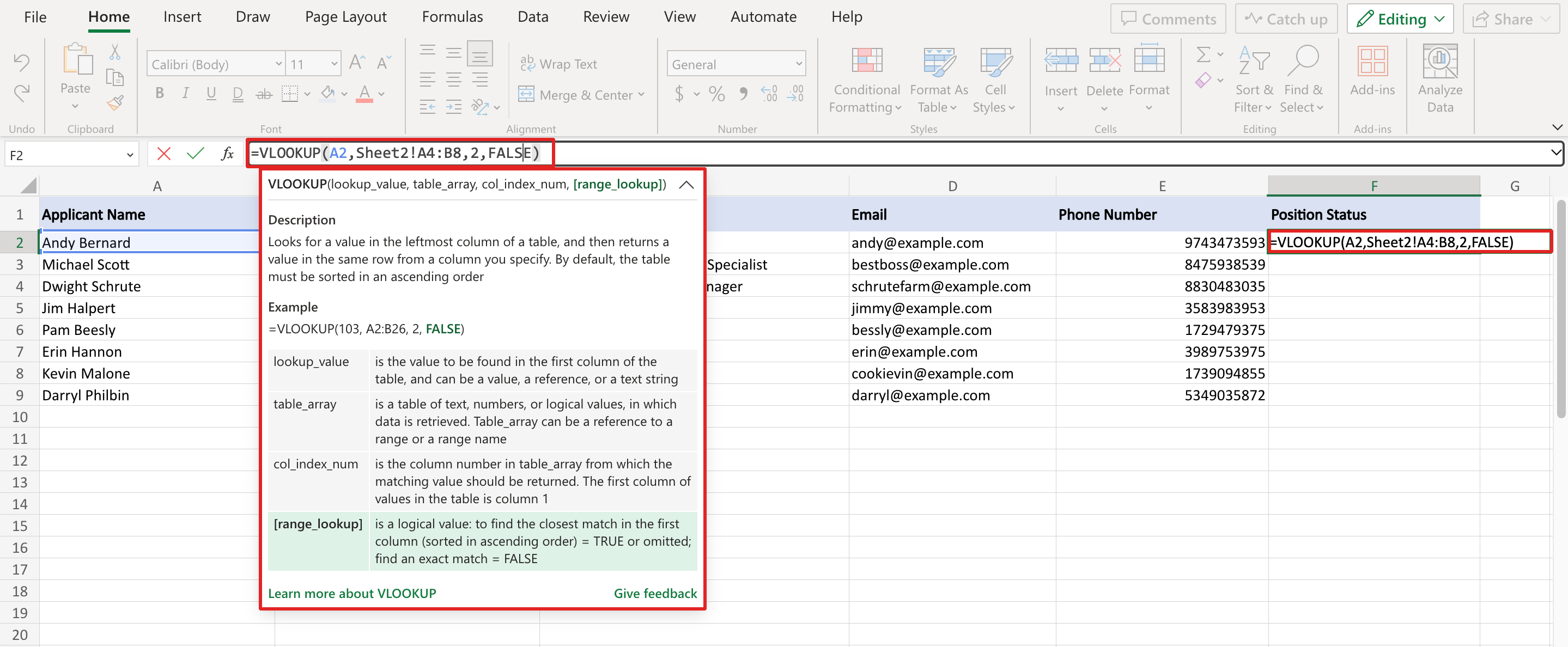 VLOOKUP Function to Retrieve Data from Another Excel Worksheet