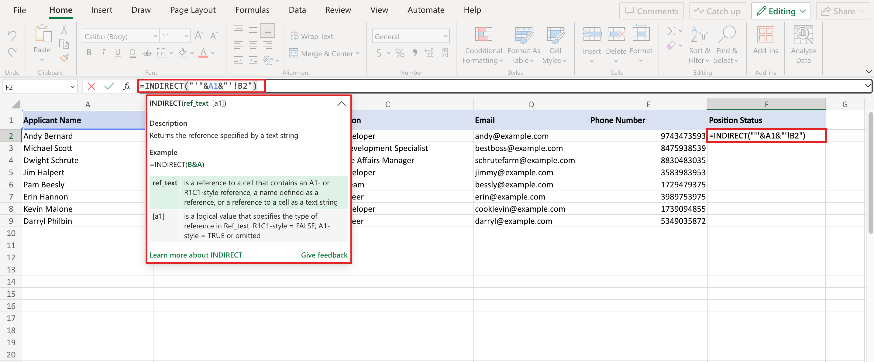 INDIRECT Function to Reference a Worksheet Name in a Formula