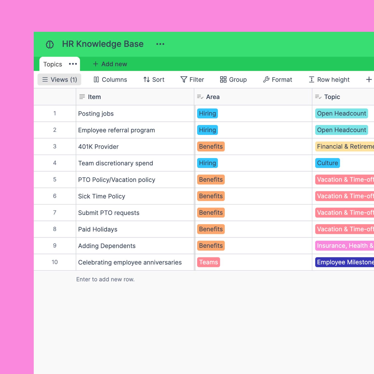 HR knowledge base