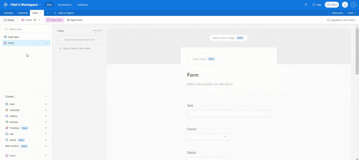 How to fill out and share forms in Airtable