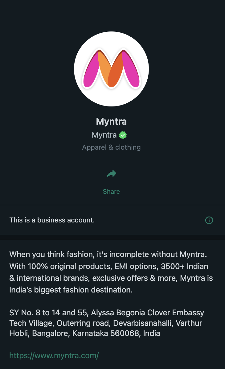 Best Whatsapp Business Description Examples for D2C Brands