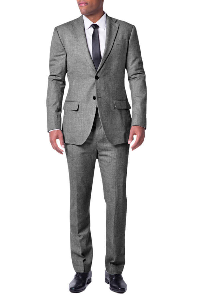 Heathered Grey Silk Blend Suit Pant