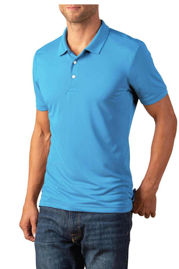 costi short sleeve polo in fog blue main image 0