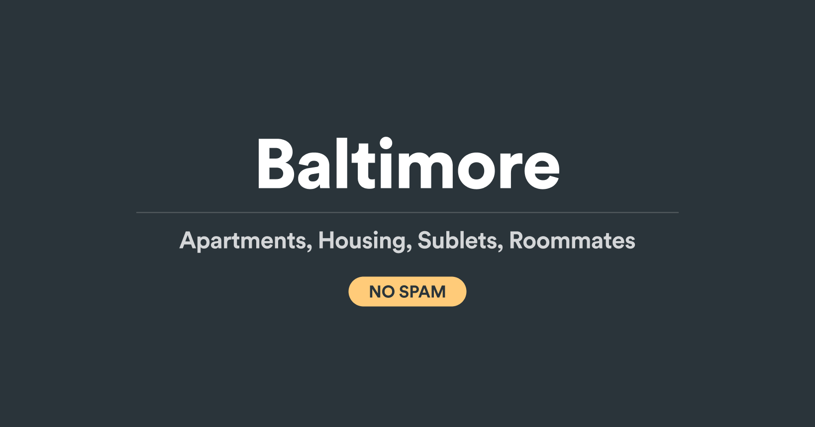 Baltimore Apartments and Housing (NO SPAM)