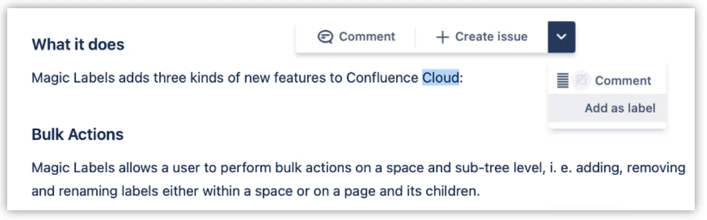 Magic Labels for Confluence
