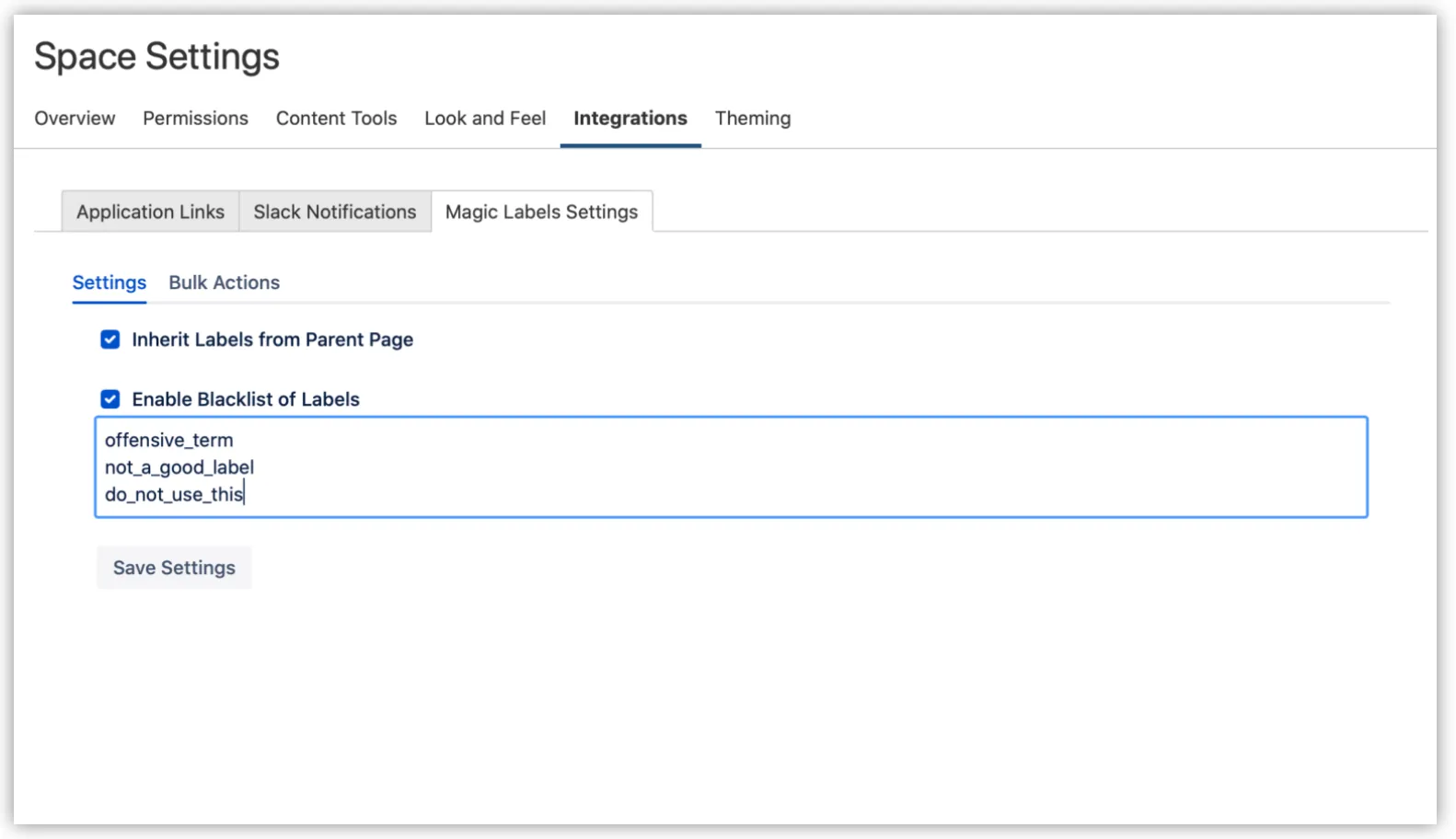 Magic Labels for Confluence
