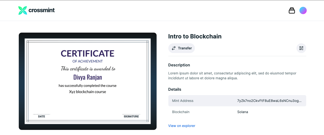 Certificate intro to blockchain