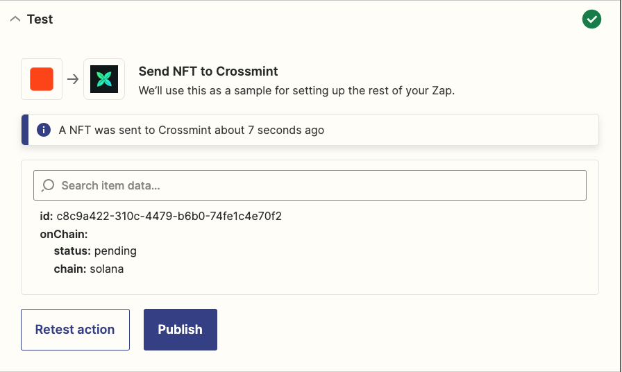 Send NFT to Crossmint