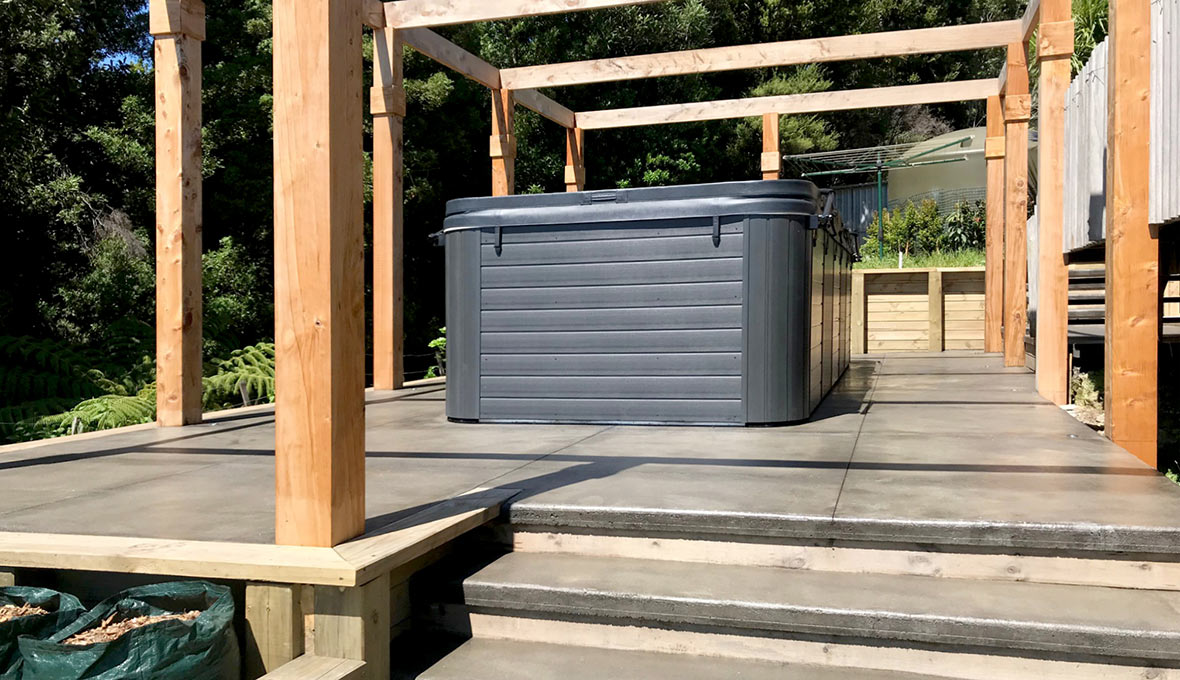 A swim spa pool landscape design in Auckland Project