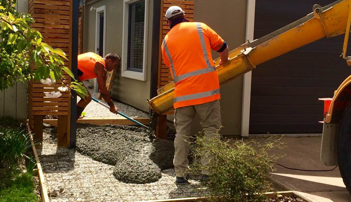 Pouring a concrete path in Arrowtown | Project