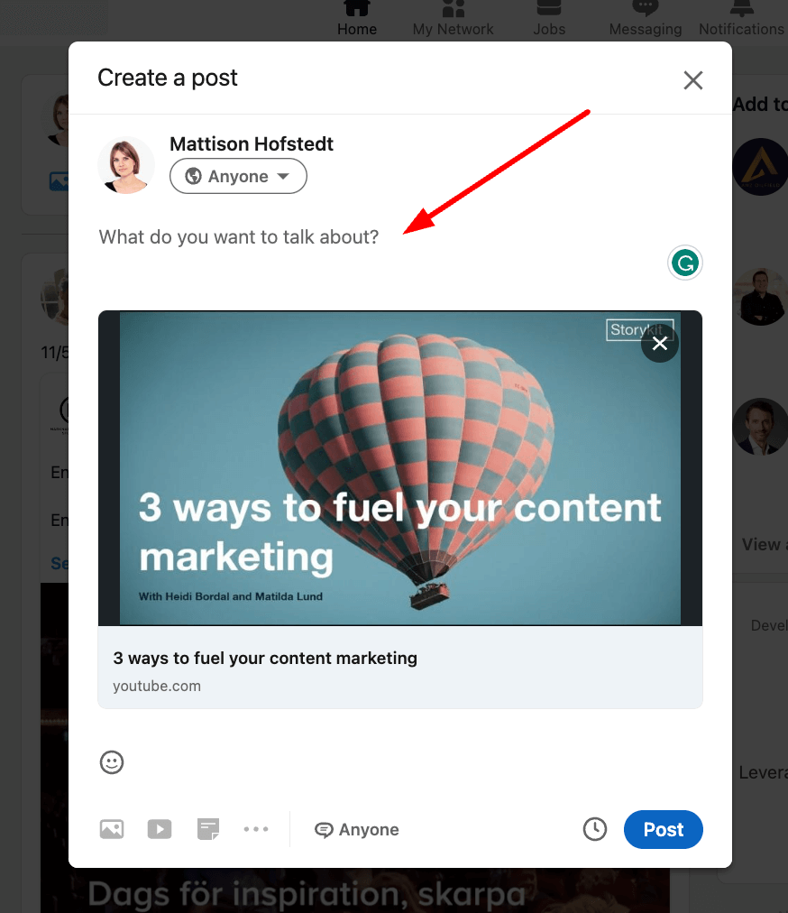 How to post a video on LinkedIn Storykit