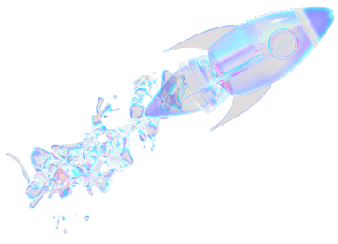 Glassy looking rocket with rocket fuel