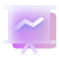 Presentation with line chart icon