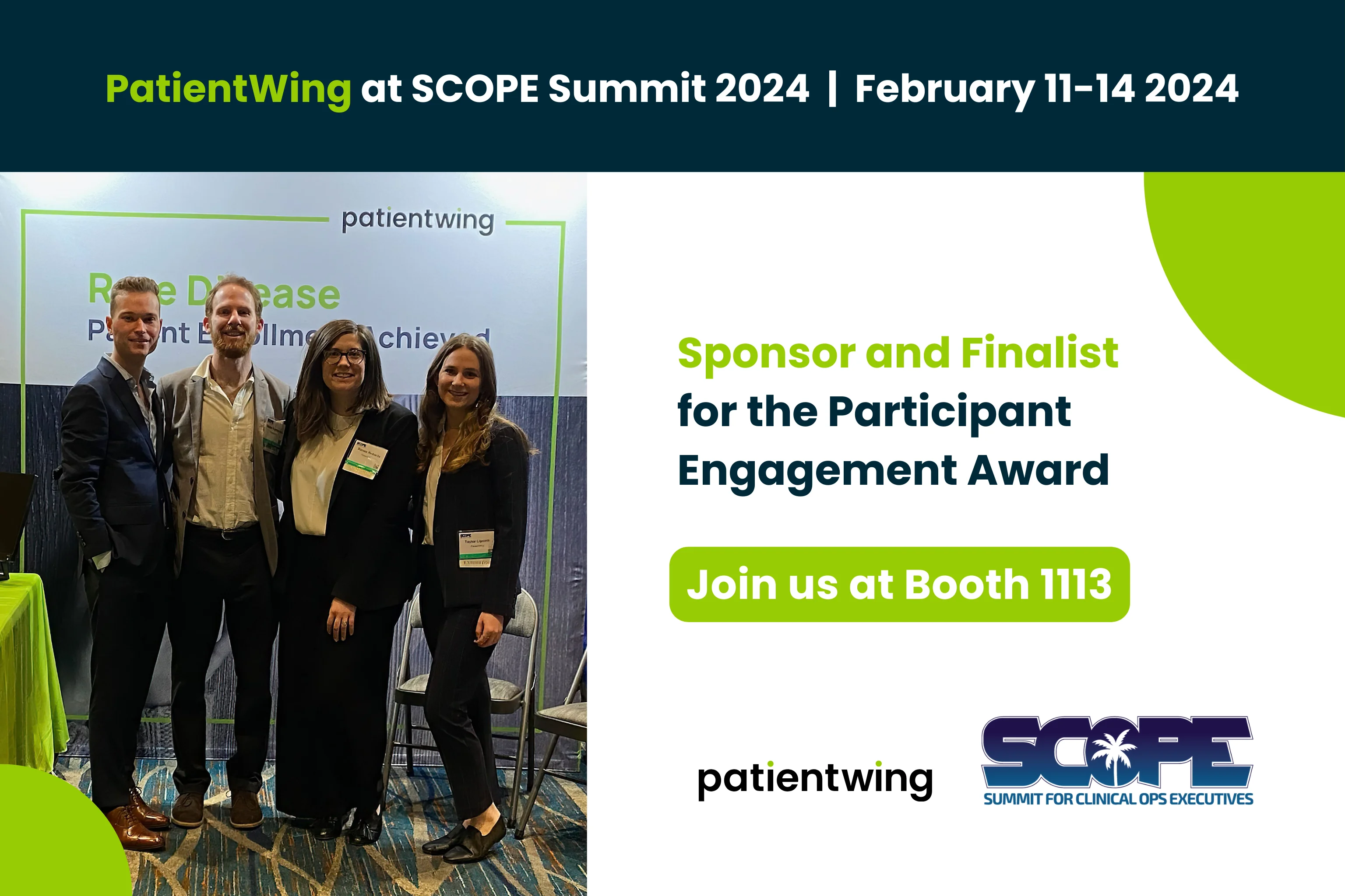 Accelerating Patient Enrollment | PatientWing at SCOPE Summit 2024!