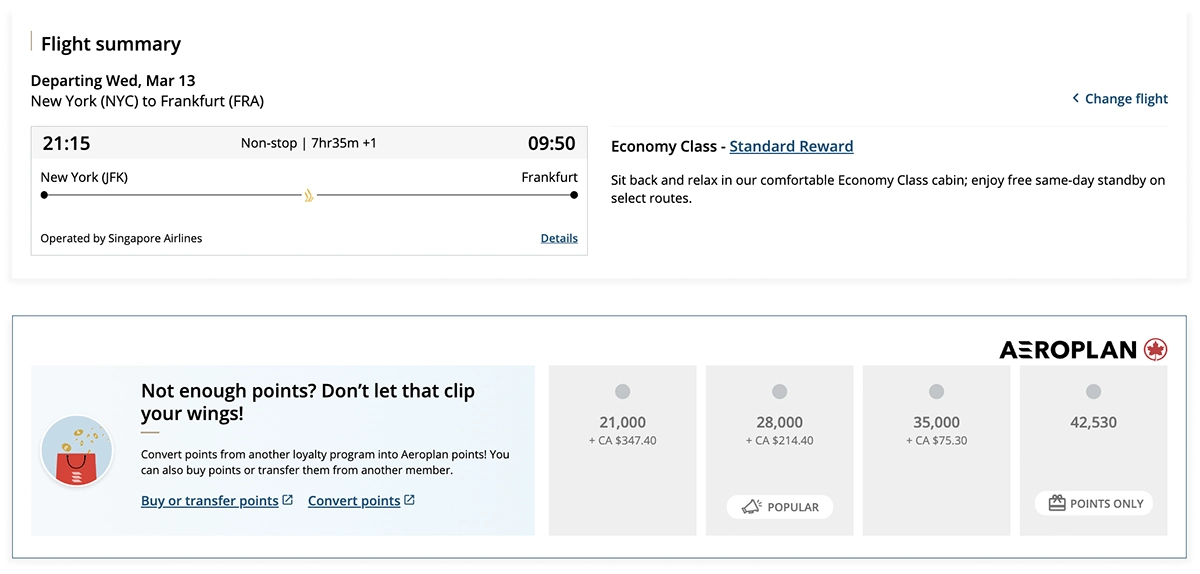 How to Book Award Flights Through Air Canada Aeroplan