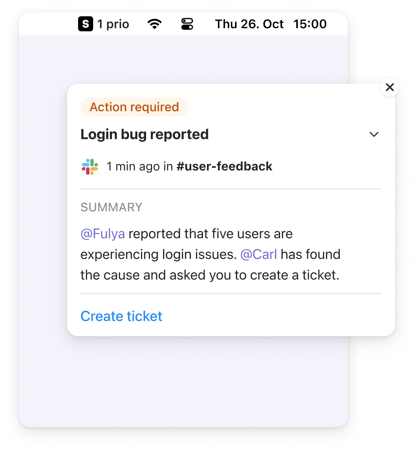 Asset showing a priority notification triggered by the Spoke desktop app